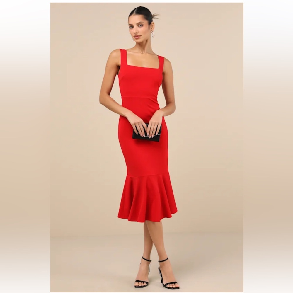Lulu's Red Midi Dress